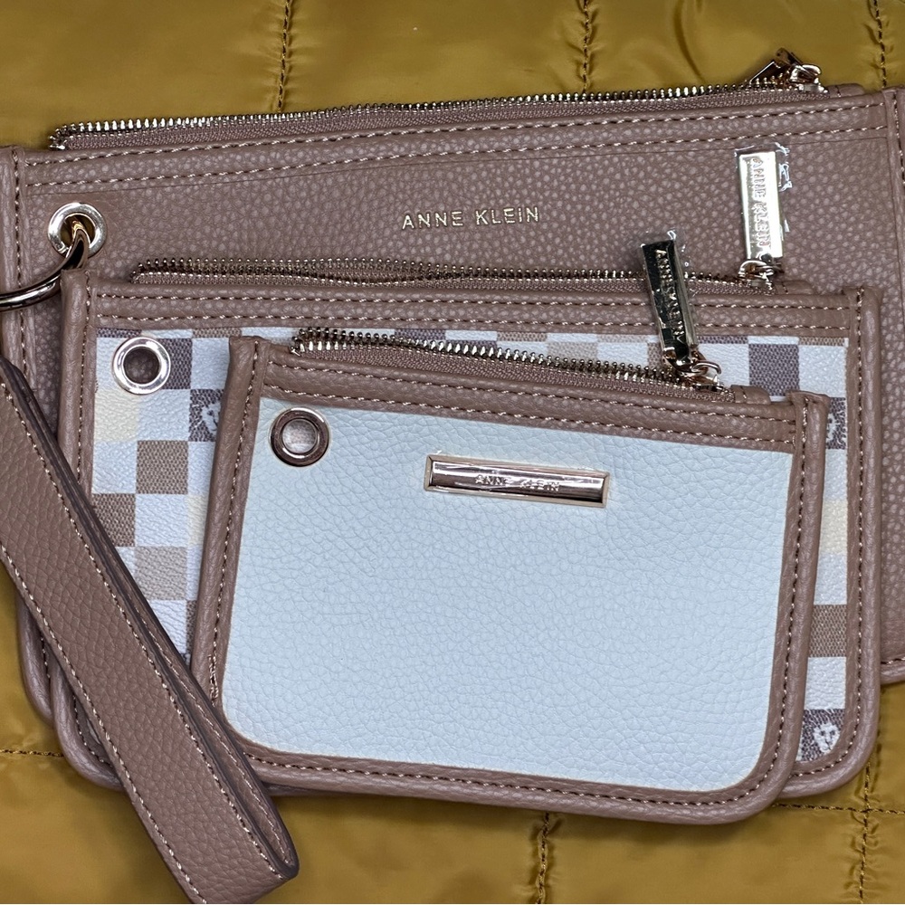 Anne Klein Tan and Cream Women's Bag Set